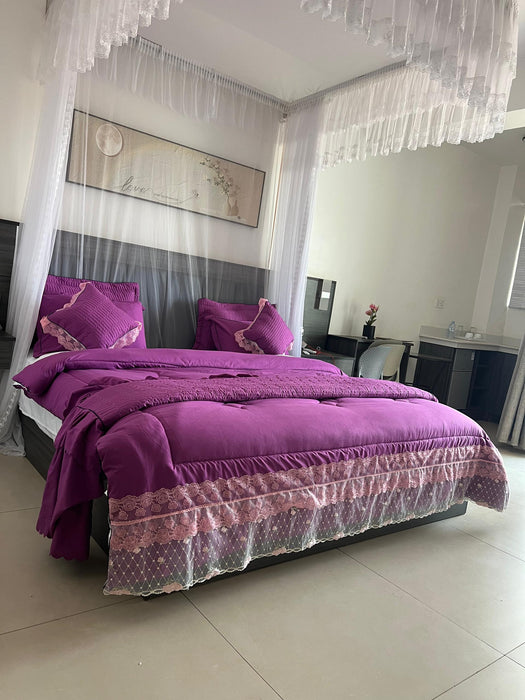 11pc Bedcovers with Lace