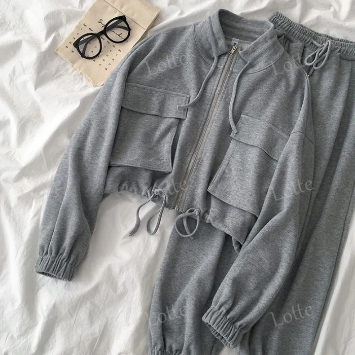 2pc Casual Grey Suit