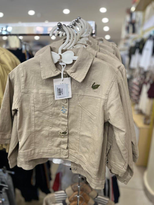 2pc White Long Sleeve T Shirt & Jacket
