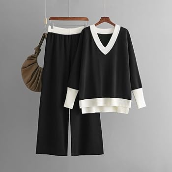 Loose V-Neck Two Piece Set