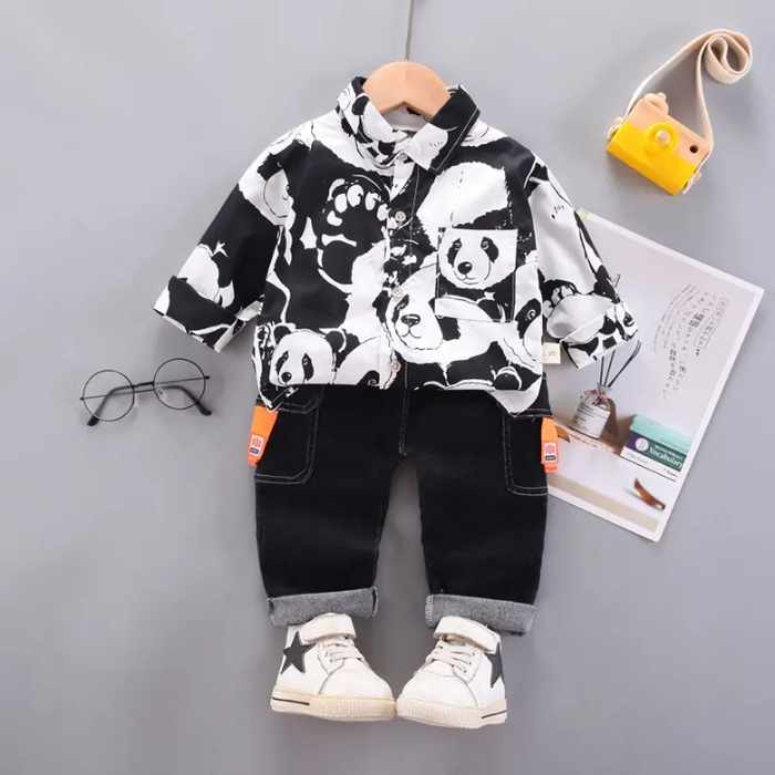 2pcs boys panda shirt