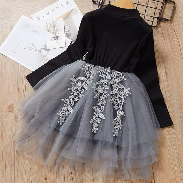 Net Dress with Hugging Flowers