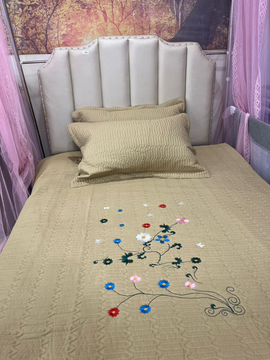 3pcs Embroidery Bed Cover Set