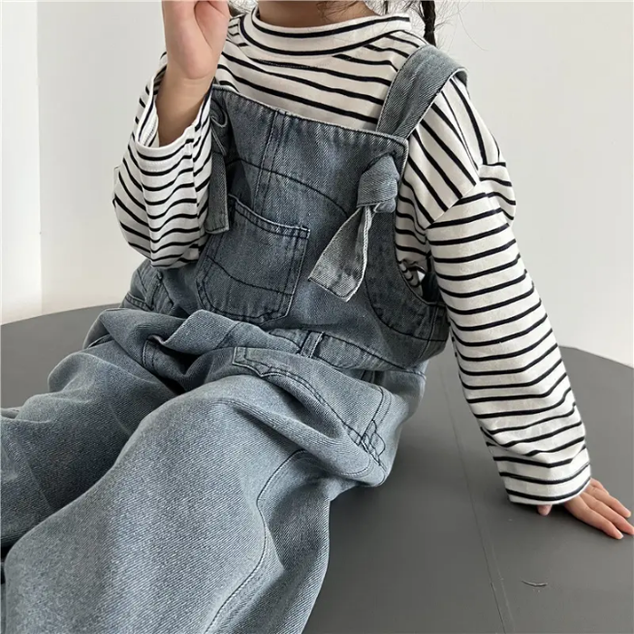 Children's Retro Distressed Strap Pants