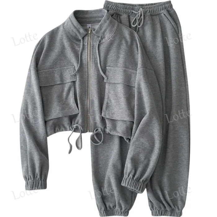 2pc Casual Grey Suit