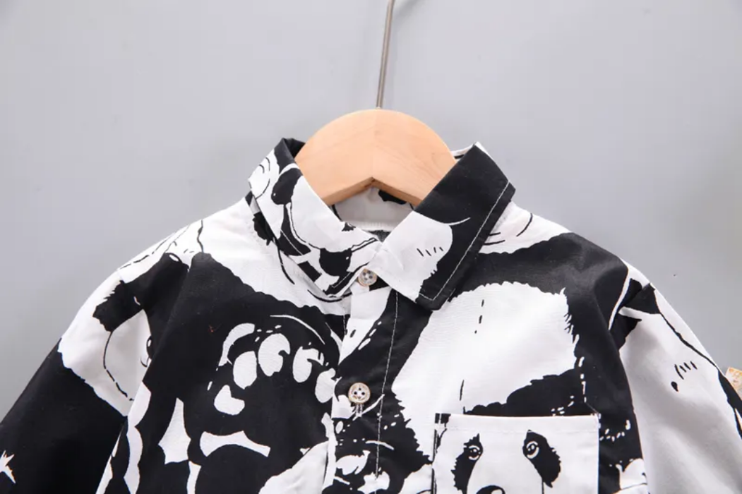 2pcs boys panda shirt
