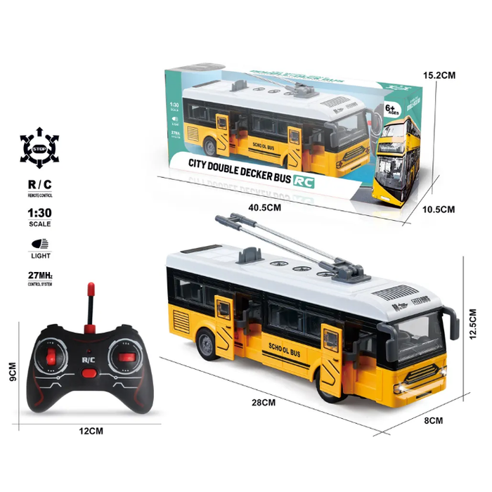 Plastic 1/30 4 Channel Remote Control Bus Toys for Kids