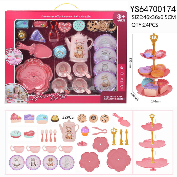 Dessert Station Toy Simulation Afternoon Tea Toys Girl Pretend Play House Toys
