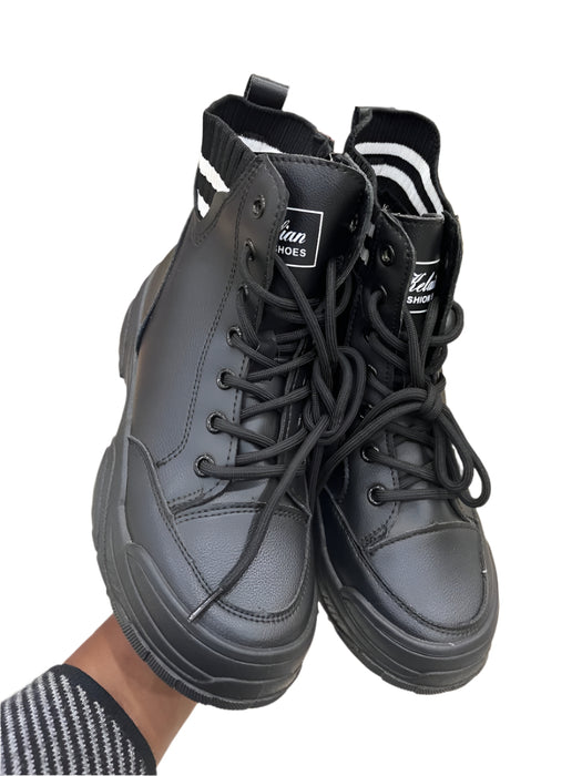 Lightweight Casual Women's Genuine Leather Ankle Boots Slip-Resistant Lining Lace-Up Closure Soft Bootie