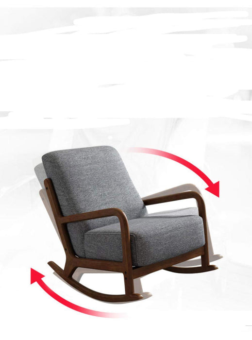Latest Modern Lazy Velvet Recliner Lounge Leisure Rocking Living Room Wooden Chairs