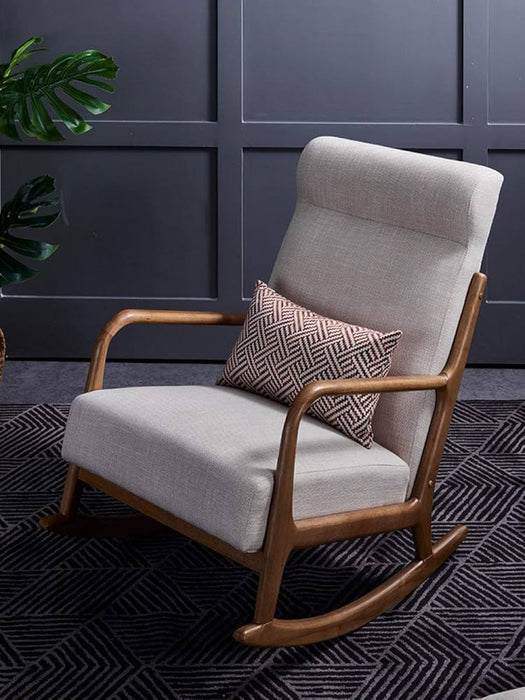 Latest Modern Lazy Velvet Recliner Lounge Leisure Rocking Living Room Wooden Chairs