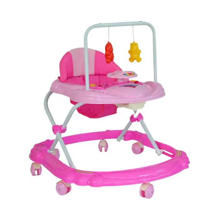 Pvc Plastic Family Baby Walker / pink Adjustable Multifunction Baby Walker