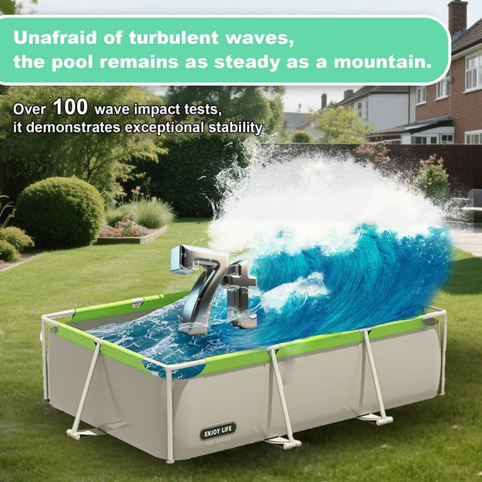 StarZe Rectangular Swimming Pool with Canopy Sunshade for Backyard (260*170*66cm)