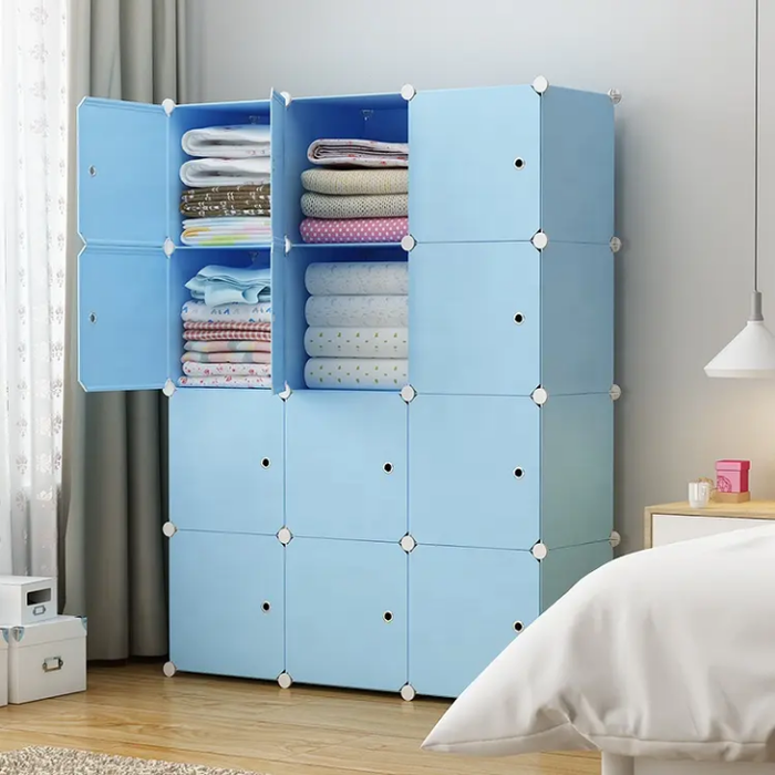 Children Wardrobe Plastic Cabinet Assembly Living Room Closet Bedroom DIY Clothes Storage Shoe Cabinet Cartoon Pattern