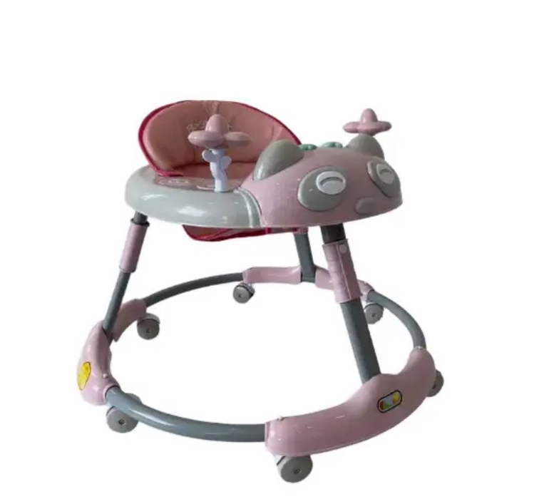 Lorda Pink Six-Wheel Kids Walker 360 Degree Rotating Baby Walker with Comfortable Seat Plastic Frame for Girls