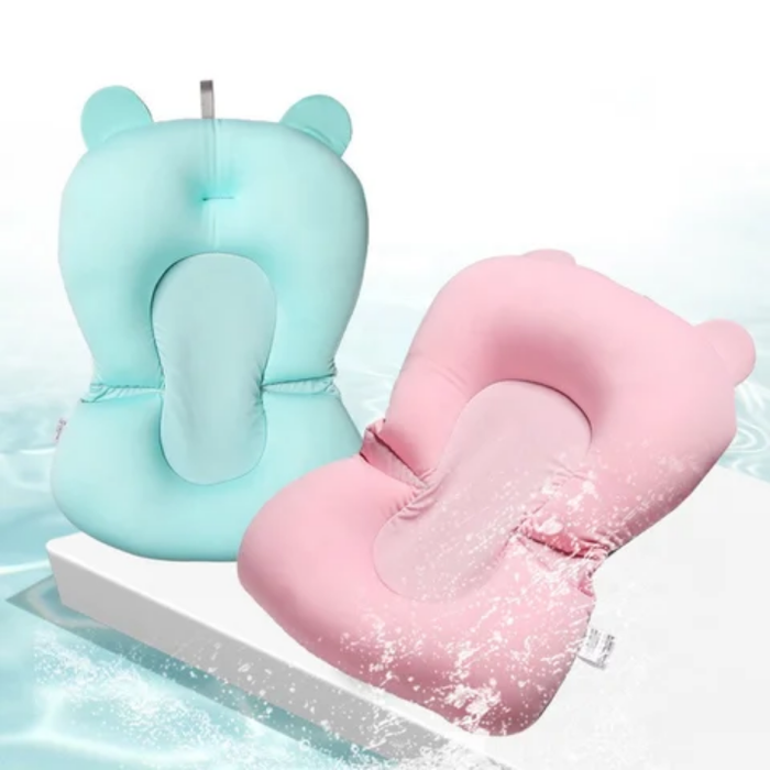 Baby Shower Bath Tub Pad Non-Slip Bathtub Seat Support Mat Newborn Safety Security Bath Support Cushion Foldable Soft Pillow