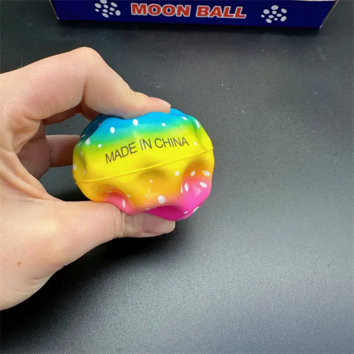 63mm Pu High Bounce Pressure Ball Elastic Ball with Box Bounce Training Moon Ball Interactive Toy for Children