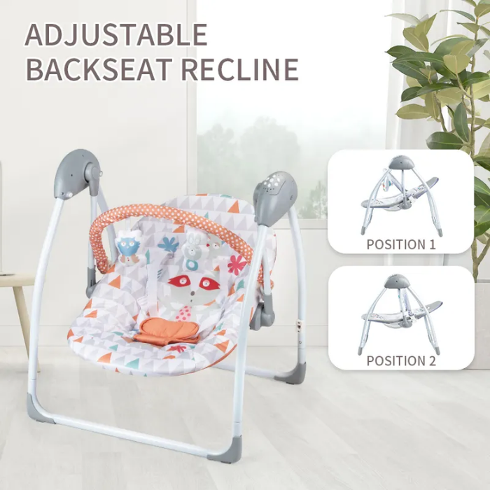Foldable Electric Rocking Chair Children's Cradle Swing Bed with Music Baby Crib Bassinet & Cradle