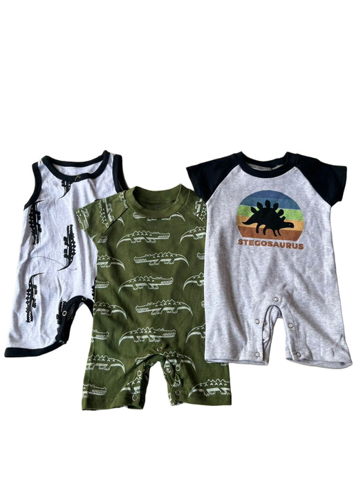Baby Boy's 3-Piece Dino Rompers Set