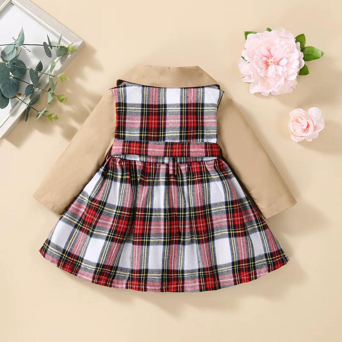 Buttoned Checked Dress