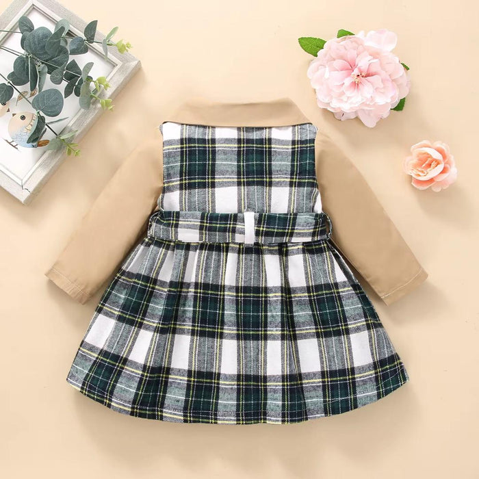 Buttoned Checked Dress