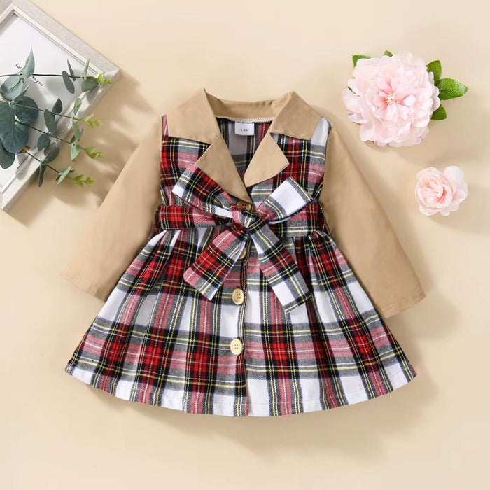Buttoned Checked Dress