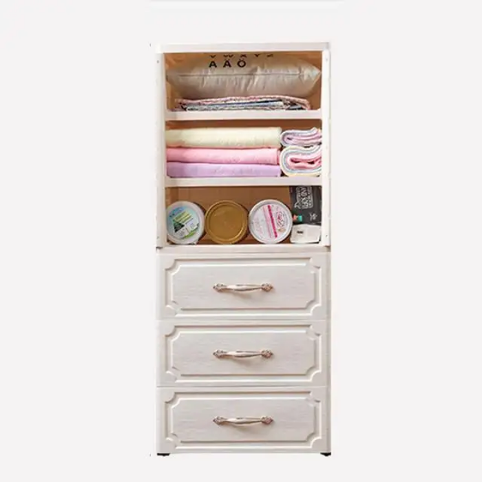 4-layer Hanging Baby Wardrobe Clothes of Chest with Drawer Kids Cabinet with Storage Drawer Bedroom Living Room