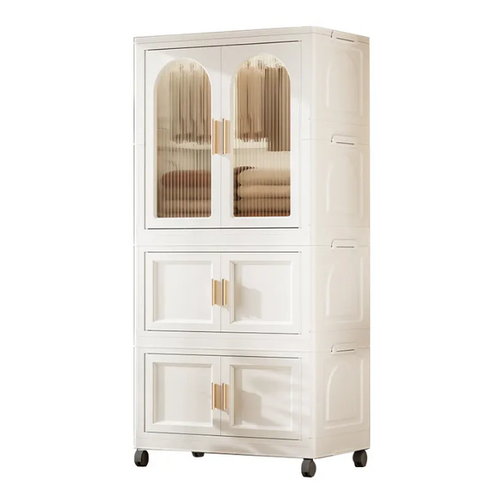 Folding Clothes Cartoon Organizer for Bedroom Double Door Baby Wardrobe Children's Wardrobe Storage Cabinet