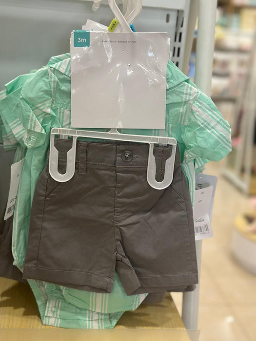 Summer Children's Boys' Clothing Set With Stripes Formal Children's Cotton Bow Shirt Suspender Pants Set Male Baby Gentleman