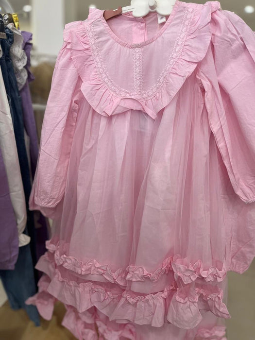 YOEHYAUL OEM ODM 100% Cotton Girls Solid Lace Beige Blouses&shirts Wholesale Kids Girls Polo Shirts Blouse Top Designs