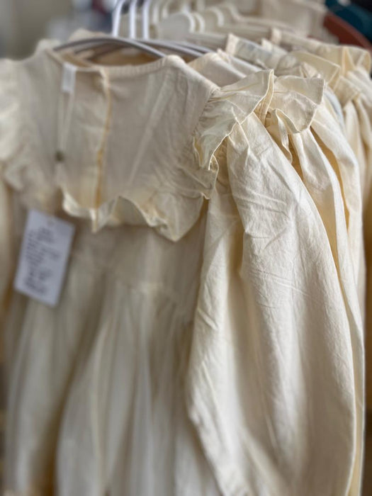 YOEHYAUL OEM ODM 100% Cotton Girls Solid Lace Beige Blouses&shirts Wholesale Kids Girls Polo Shirts Blouse Top Designs