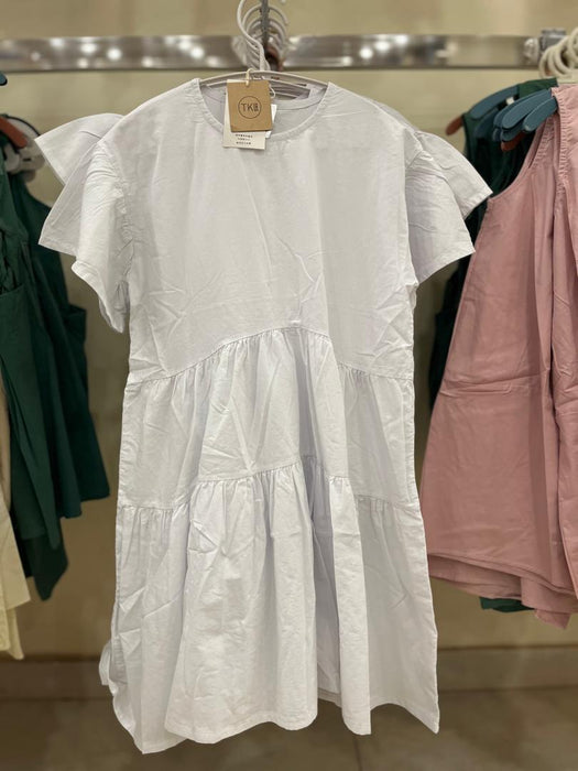Elegant Cotton Plain Free Kid's Dress