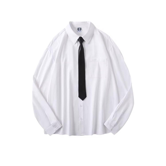 Cotton White Shirt with Tie