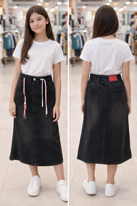 Kids' Denim Midi Skirt