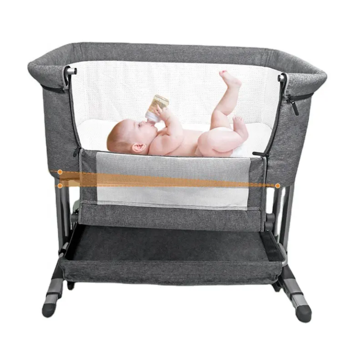 New Born Baby Bedroom Adjustable Baby Crib Beside Sleeper Baby Bed Travel Cot