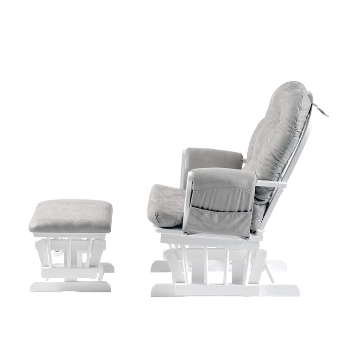 Nursing Glider Rocking Chair Maternity Armchair with Footstool and Washable Cover