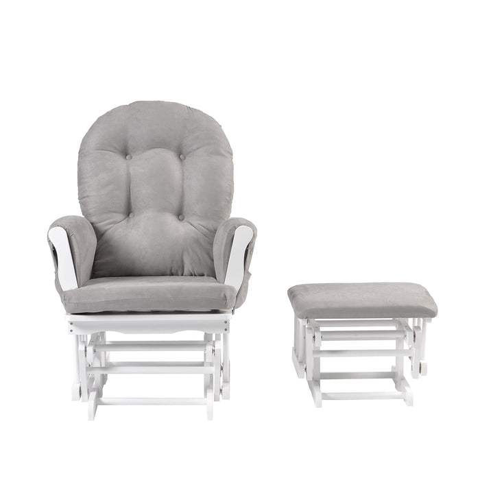 Nursing Glider Rocking Chair Maternity Armchair with Footstool and Washable Cover