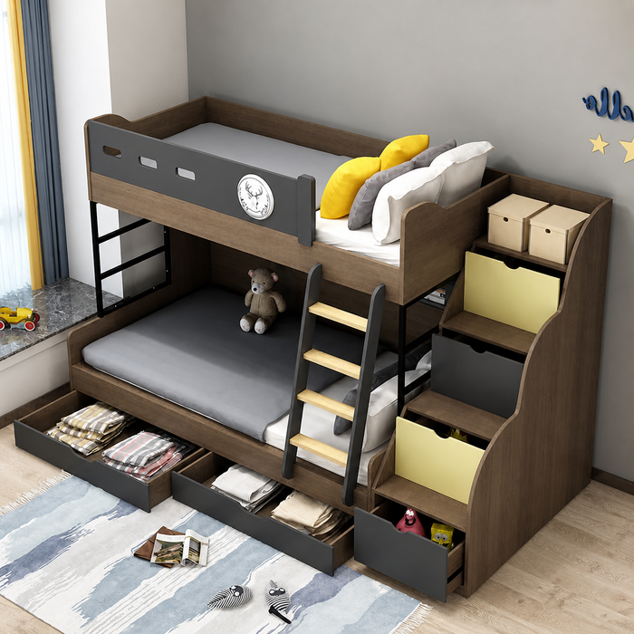 Premium Triple Bunk Bed with Storage Kampala