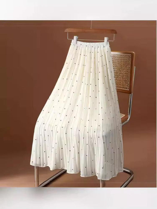 High Waist Chiffon Stone Skirt
