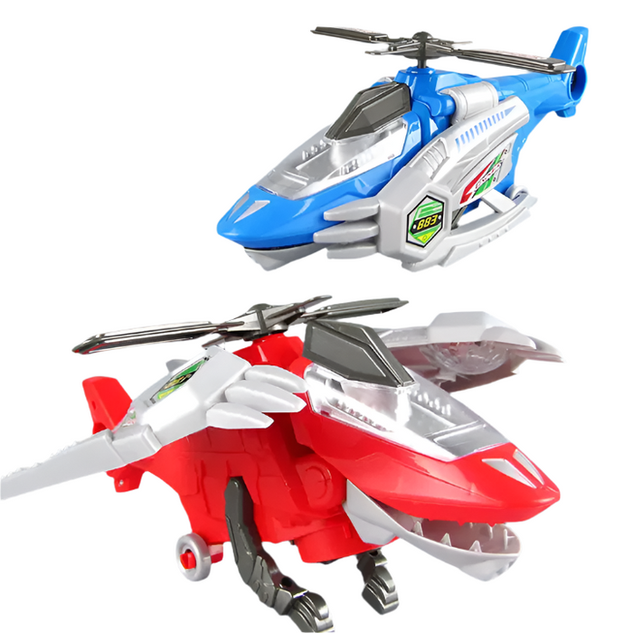 Kids Electric Inertia Aircraft Toys Deformed Lighted Music Friction Plane Deformable Aircraft