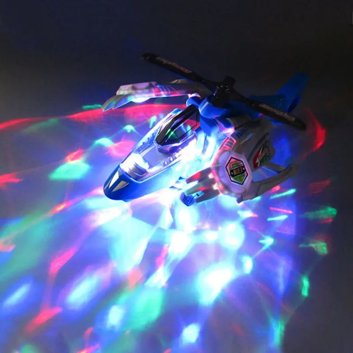 Kids Electric Inertia Aircraft Toys Deformed Lighted Music Friction Plane Deformable Aircraft