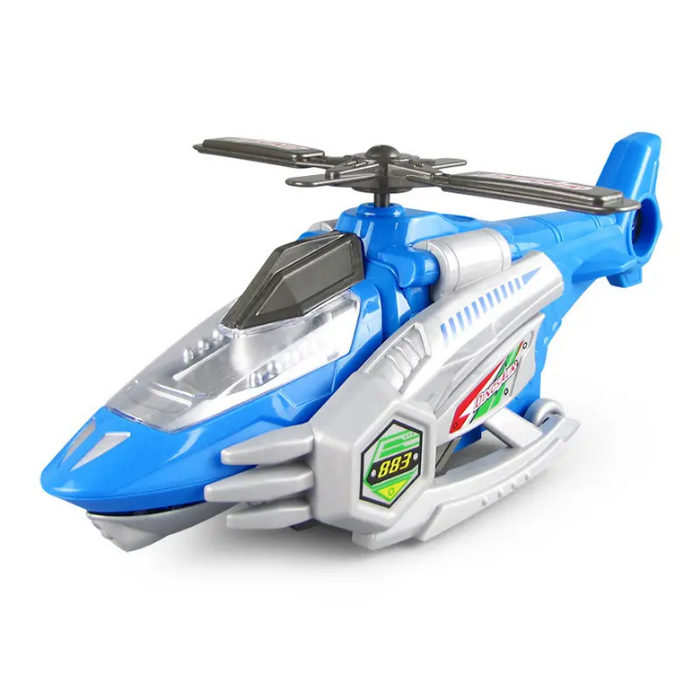 Kids Electric Inertia Aircraft Toys Deformed Lighted Music Friction Plane Deformable Aircraft