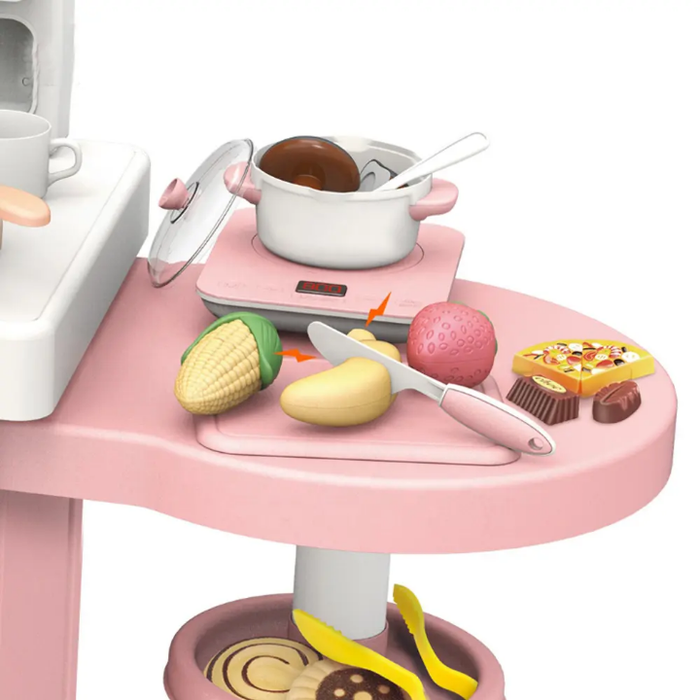 Children Simulated Cooking Equipment Kitchen Play Table 100 cm Electric Water-Spouting Touch-Controlled Induction Cooktop Toy