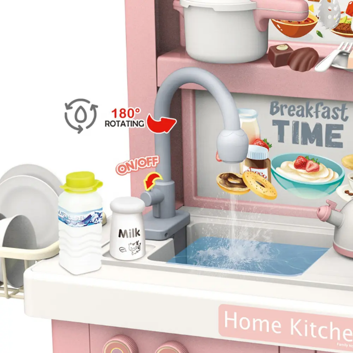 Children Simulated Cooking Equipment Kitchen Play Table 100 cm Electric Water-Spouting Touch-Controlled Induction Cooktop Toy