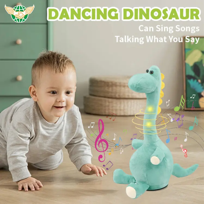 Novelty Toy Electric Singing Dinosaur Soft Stuffed Light Dinosaur Toy with 10 Songs for Boys Ans Girls Toys Great Gift