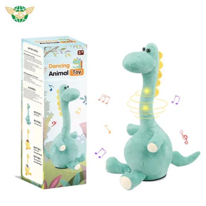 Novelty Toy Electric Singing Dinosaur Soft Stuffed Light Dinosaur Toy with 10 Songs for Boys Ans Girls Toys Great Gift