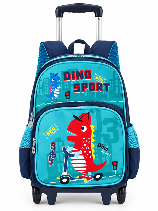Dino Sport School Bag with Rollers