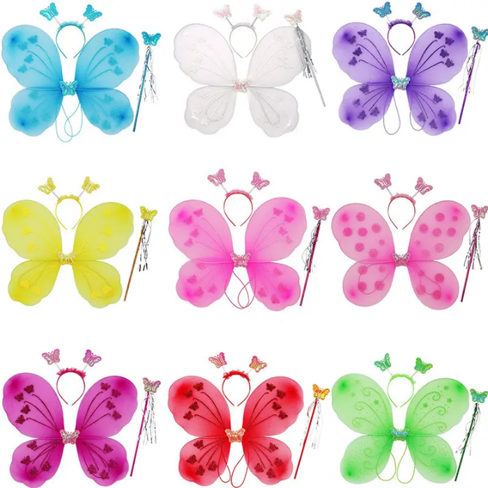 Fairy Butterfly Costume with Skirt ,Magic Stick & Tiara