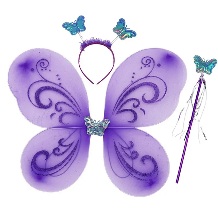 Fairy Butterfly Costume with Skirt ,Magic Stick & Tiara