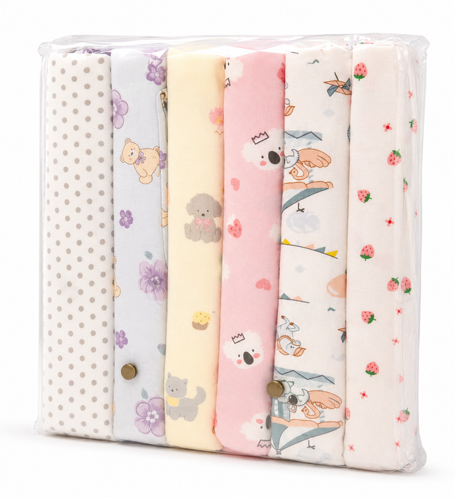 Fluffy Care 6pc Stretchy Baby Bedsheets